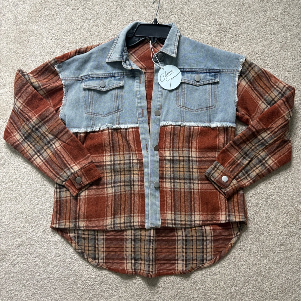 Part denim, part plaid shirt - jacket